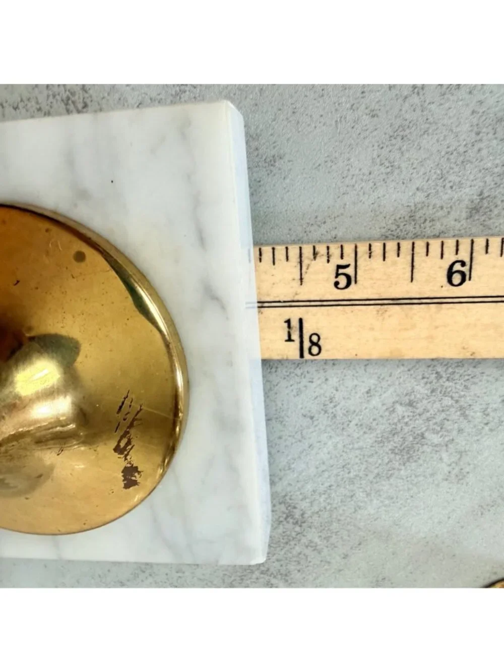 Vintage Italian Hurricane Candle Holder Set of 2 Brass Marble Etched Glass Pair